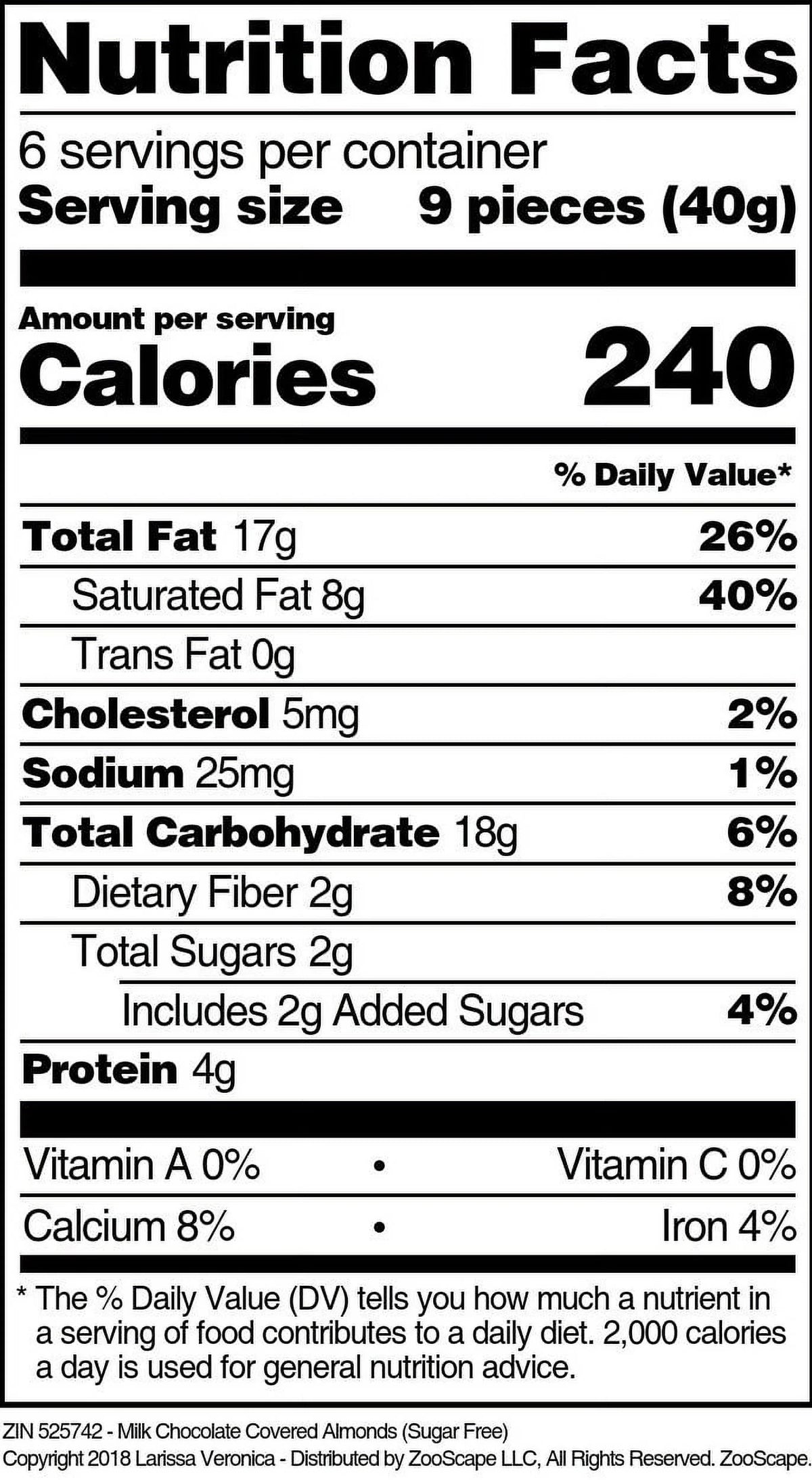 Sugar Free Milk Chocolate Covered Almonds 8 oz 3-Pack E72620