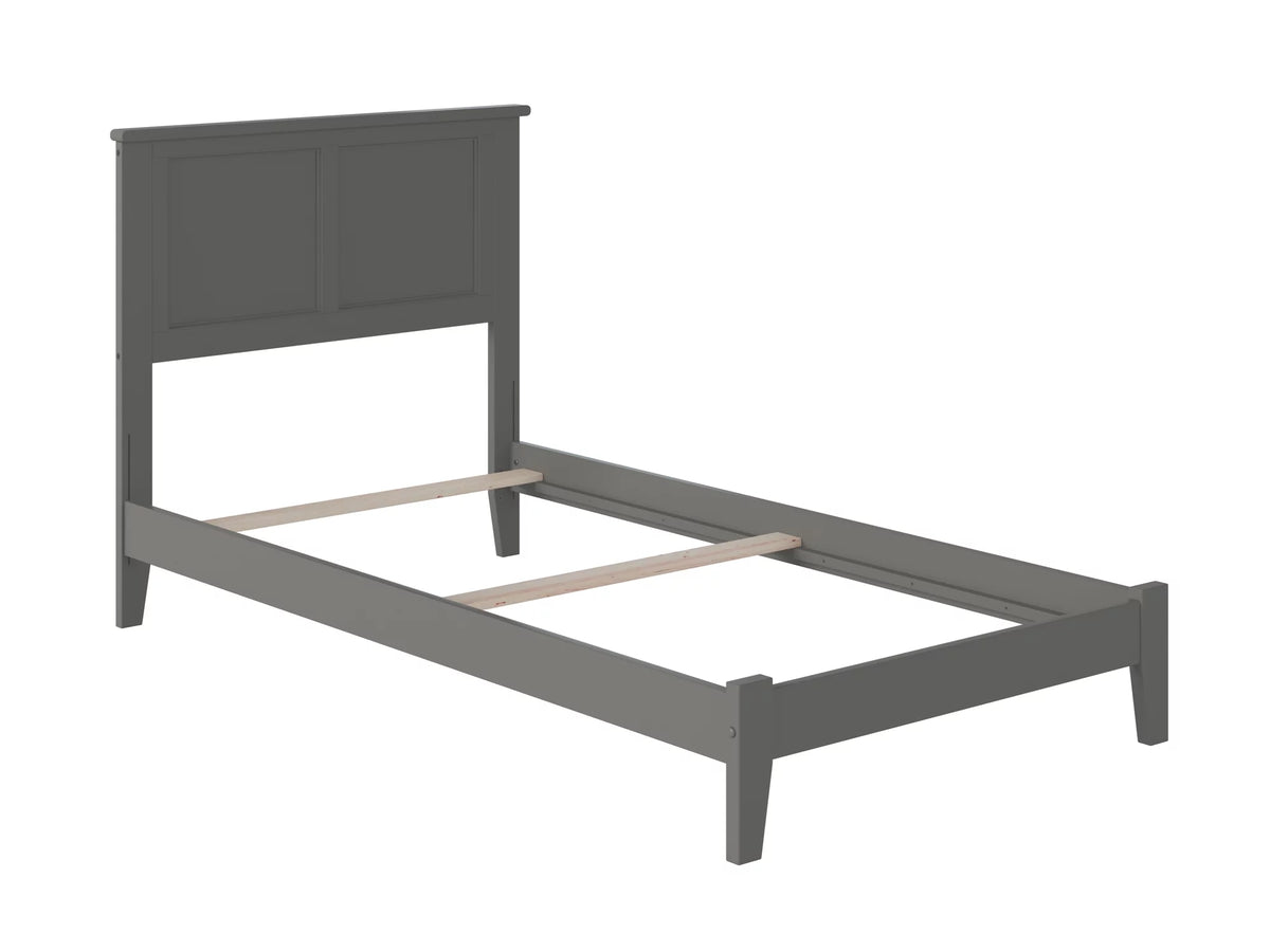 Twin Solid Wood Bed with Panel Headboard in Grey B3346