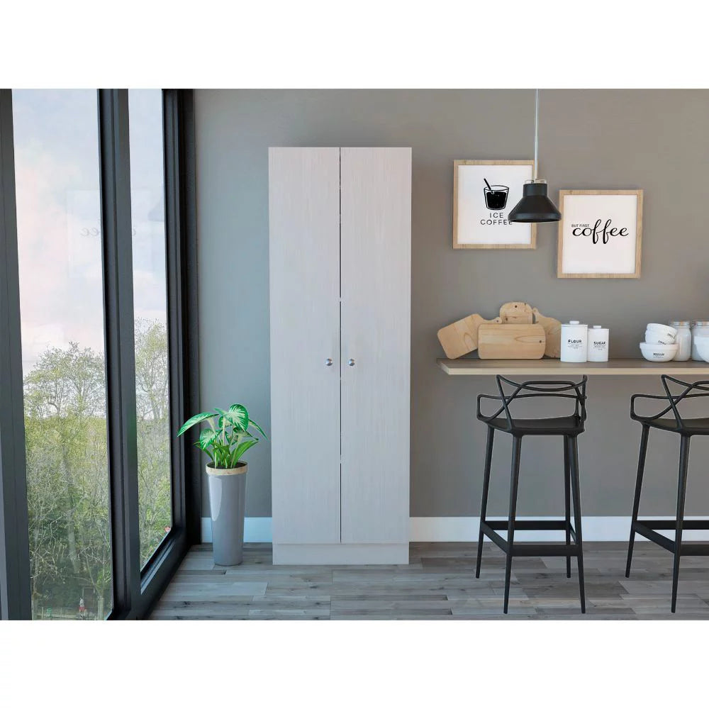 White Washed Oak 2-Door Storage Cabinet W351