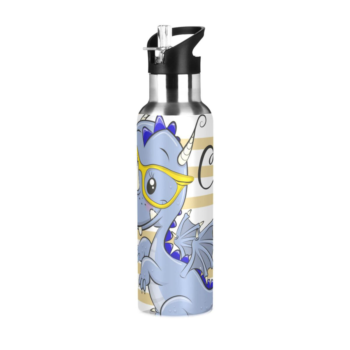 Blue Dragon Stainless Steel Insulated Water Bottle with Straw Lid G52634