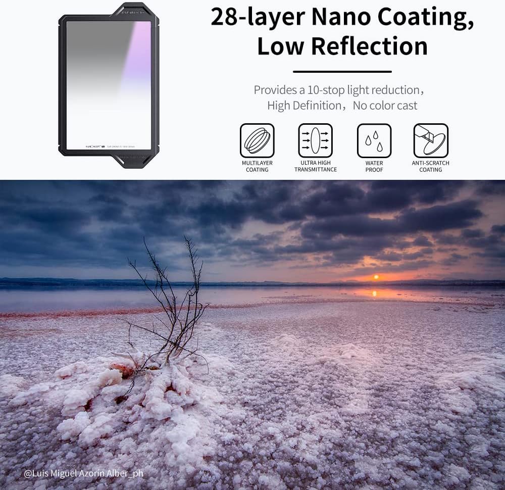 Square Filter Holder System Kit with 95mm Circular Polarizer, Square GND8 Filter, ND1000, and 4 Filter Adapter Rings N756177