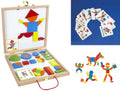 Magnetic Wooden Pattern Blocks Set with Carrying Case E41115