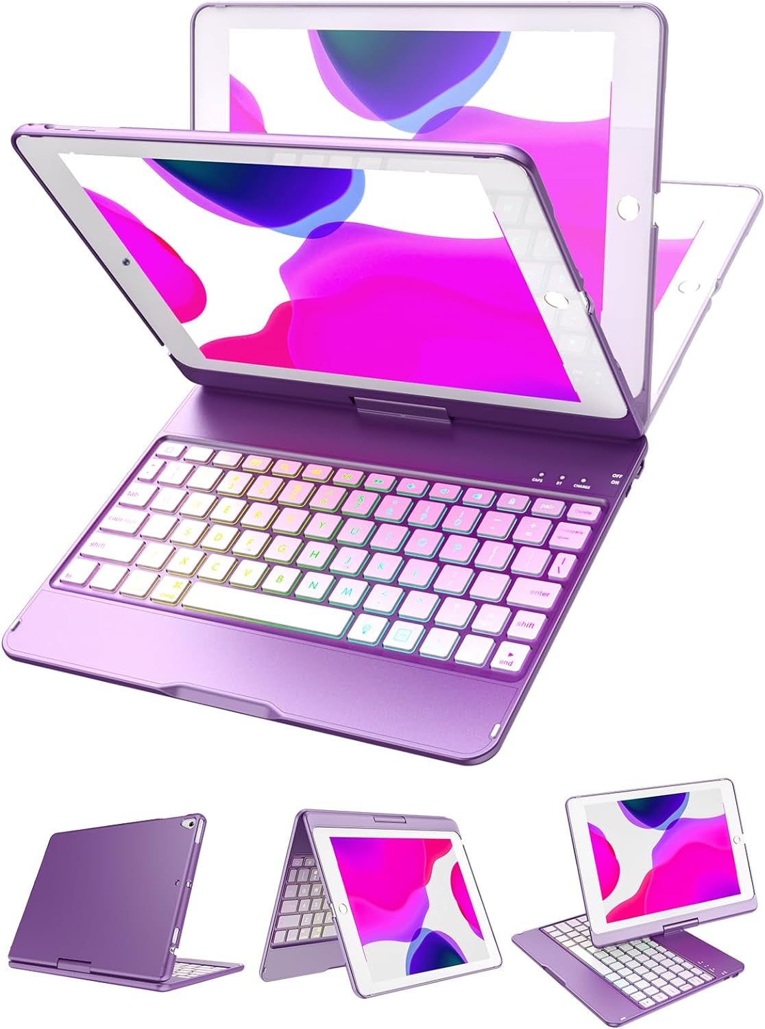 Backlit Keyboard Case for iPad 6th Gen 2018, iPad 5th Gen 2017, iPad Pro 9.7, iPad Air 2, iPad Air 1 N514