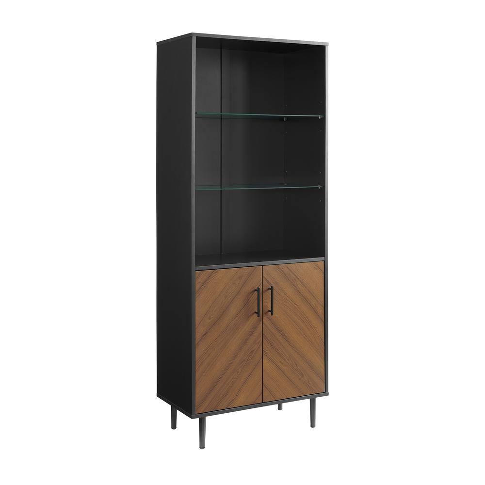 3-Shelf Solid Black Display Cabinet C484444