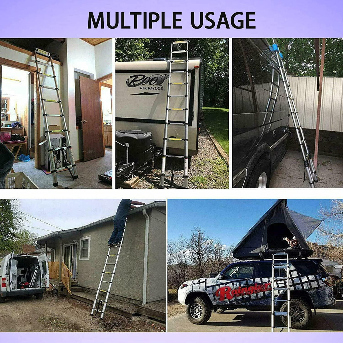 Aluminum Telescoping Ladder 8.5FT Extension Ladder G28620