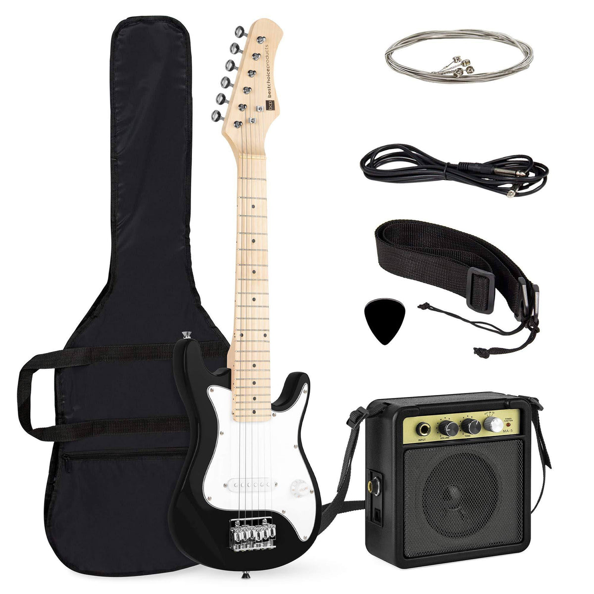 30" Kids Black Electric Guitar with Amp Z59727