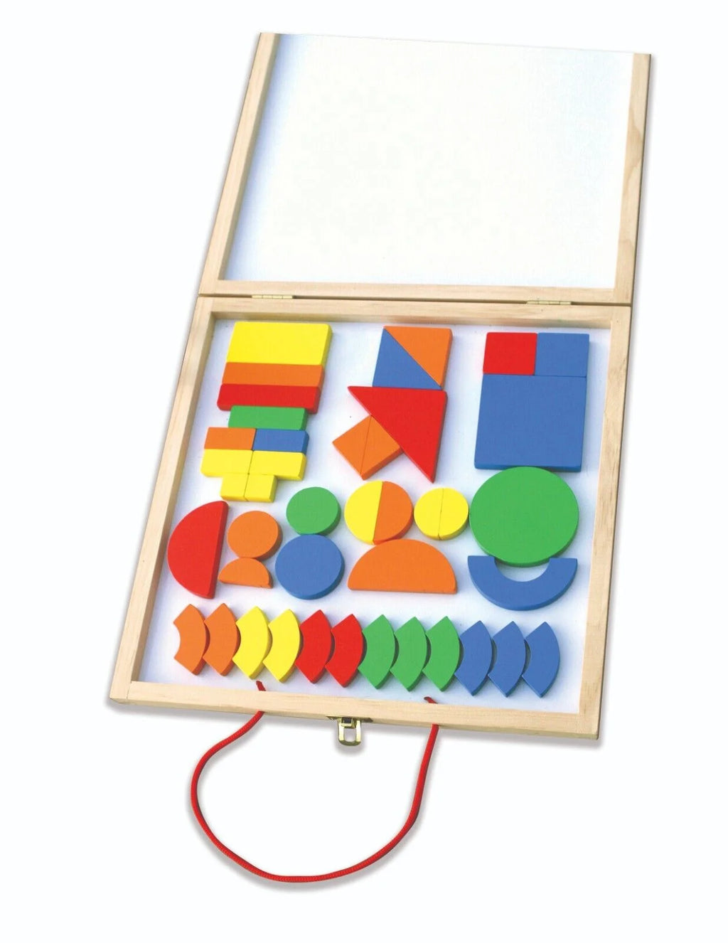 Magnetic Wooden Pattern Blocks Set with Carrying Case E41115