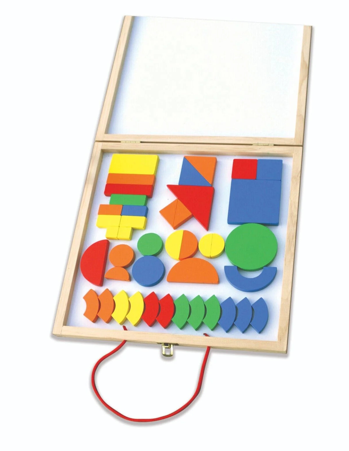 Magnetic Wooden Pattern Blocks Set with Carrying Case E41115
