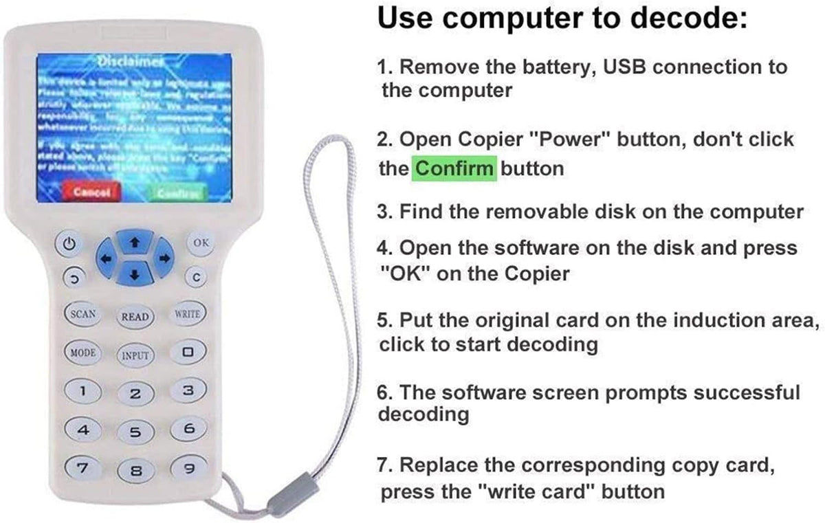 10pcs ID 125khz Cards + 10pcs ID 125kh Keyfobs + 10pcs 13.56mhz IC Key + 1 USB NFC RFID Card Copier Reader Writer Duplicator B8192