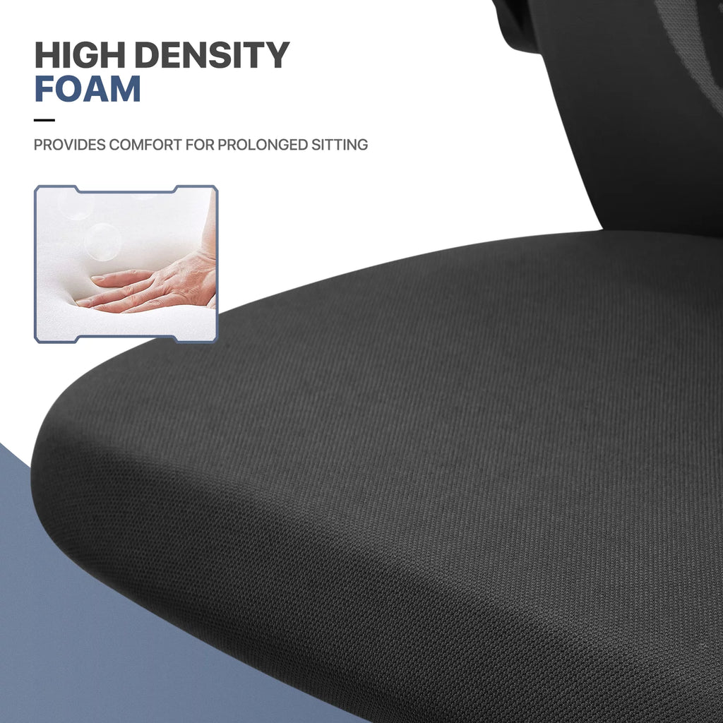 Black Set of 2 Mesh Office Chair with Lumbar Support V530987