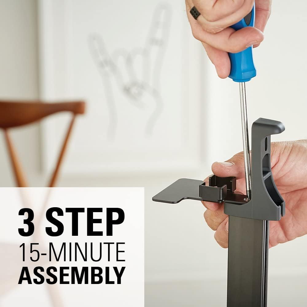 Black Adjustable Height Speaker Stands Q2576