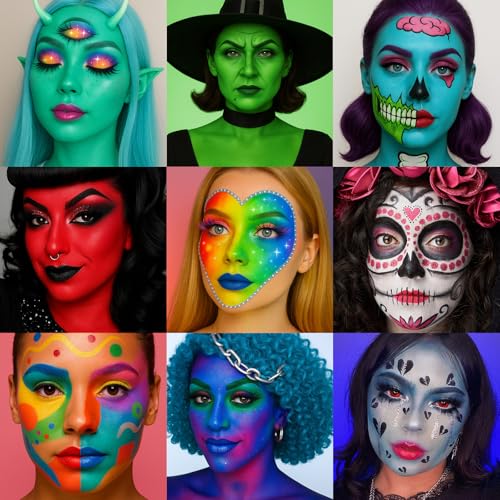 20 Colors Face Body Paint Oil Makeup Set with Mixing Palette and Brushes C1786
