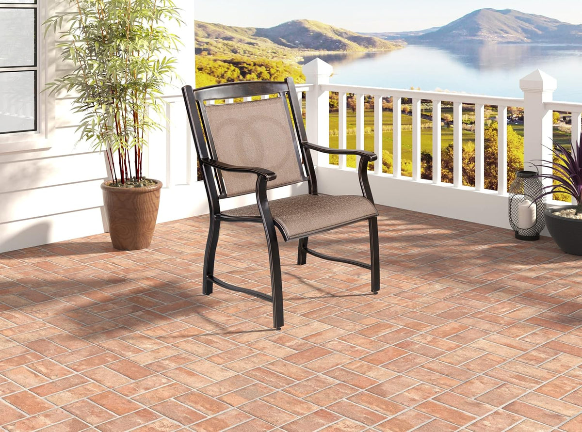 Cast Aluminum Outdoor Dining Chairs Set of 4 J977015