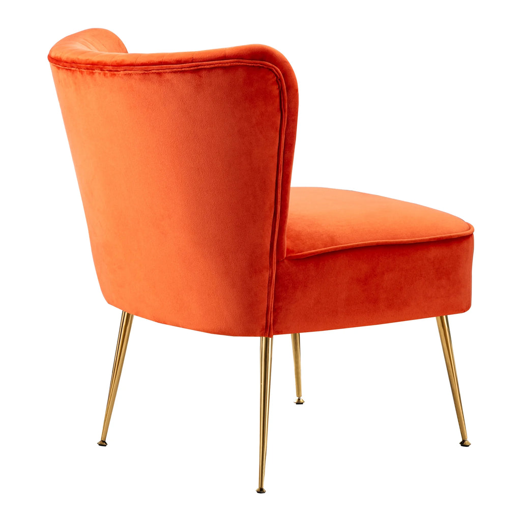 Orange Tufted Velvet Accent Chair R445783