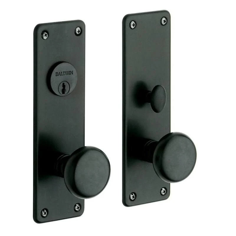 Satin Black Single Cylinder Mortise Handleset Entrance Trim Set K572