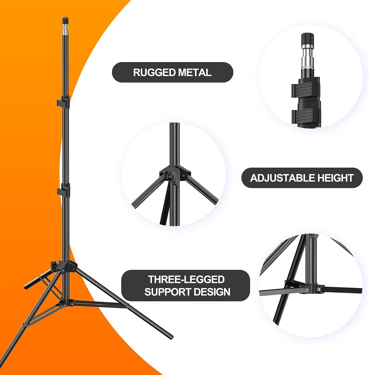 7 Ft Portable Light Stand with Carry Case, 2 Pack G385