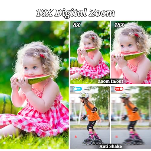 4K 64MP Compact Point and Shoot Digital Camera with 64GB Card F6912