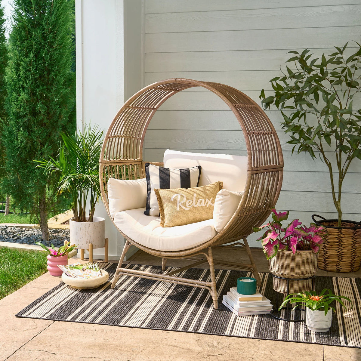 Round Wicker Outdoor Egg Chair Q844238