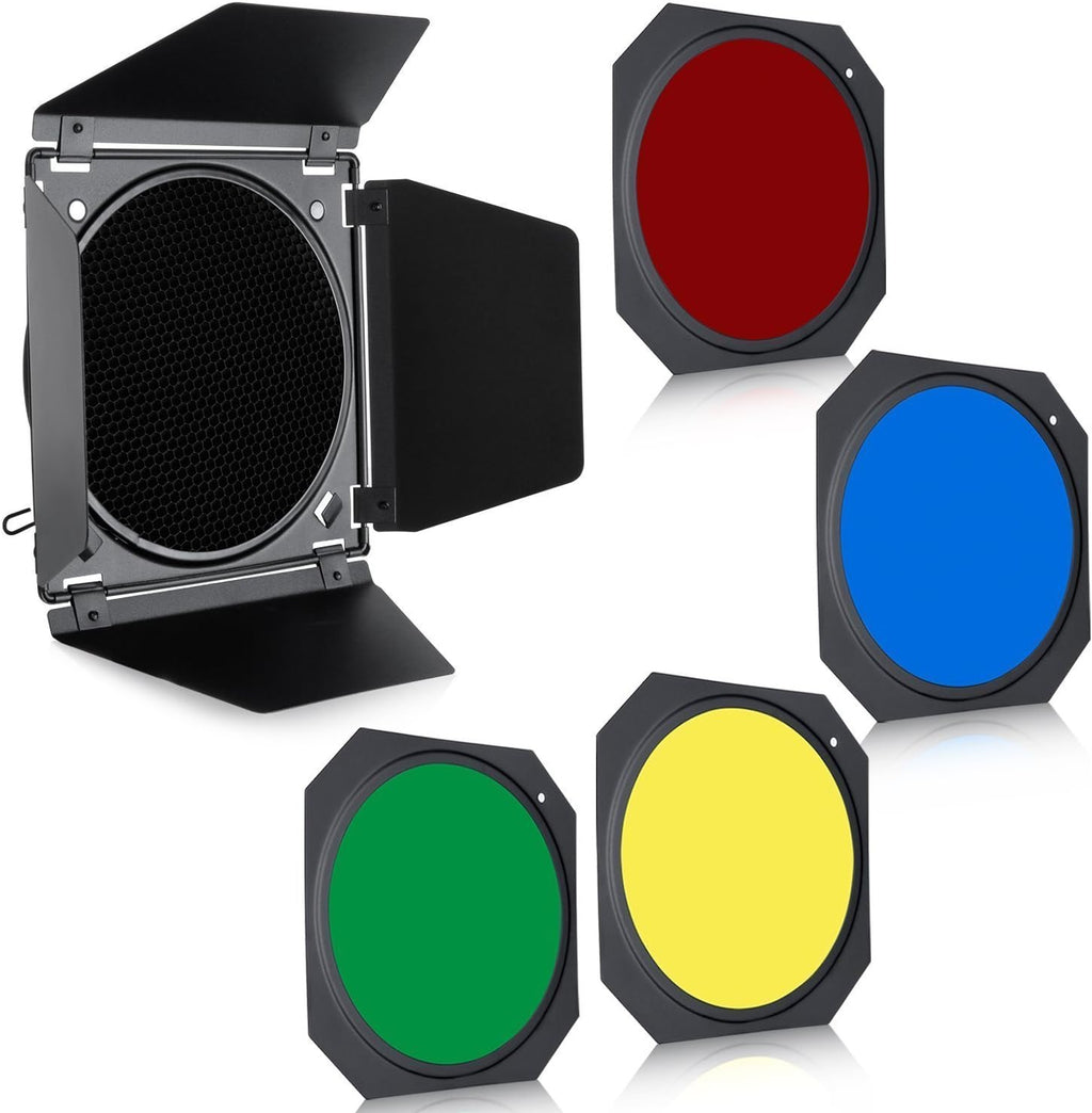 2 Pack 800Ws Photo Speedlite Studio Flash Strobe Monolight Bowens Mount Kit with Softbox, Light Stand, Barn Door Kit, Reflector C53822