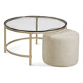 Round Nesting Cocktail Table with Glass Top K33646