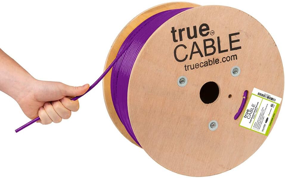 1000ft Black 23AWG 4 Pair Solid Bare Copper Bulk Ethernet Cable X12793