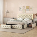 Queen Upholstered Bed Frame with 4 Storage Drawers Q2646