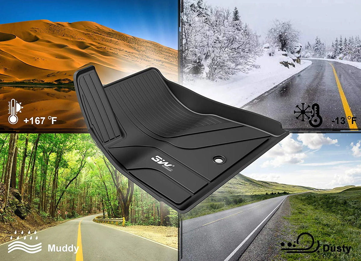 Black TPE Car Floor Mats for Tesla Model 3 L993