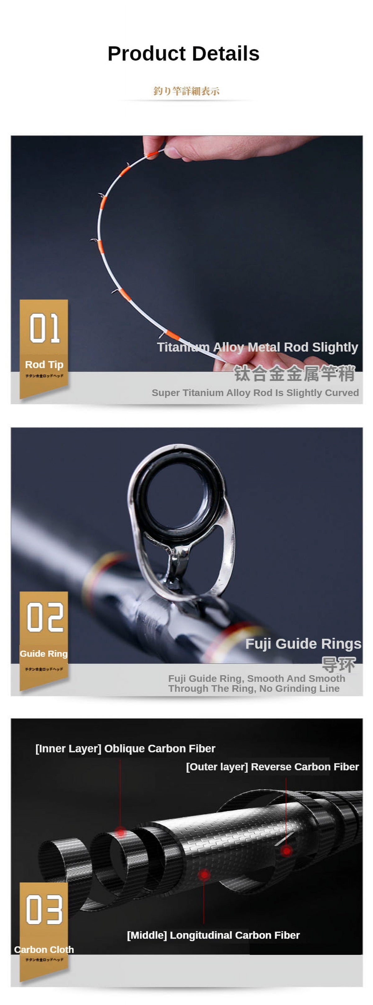 Spin Casting Rod Sea Fishing Rod Lure Rod Bait Casting Reel Set High Carbon 1.9m Surf Casting Rod K92895