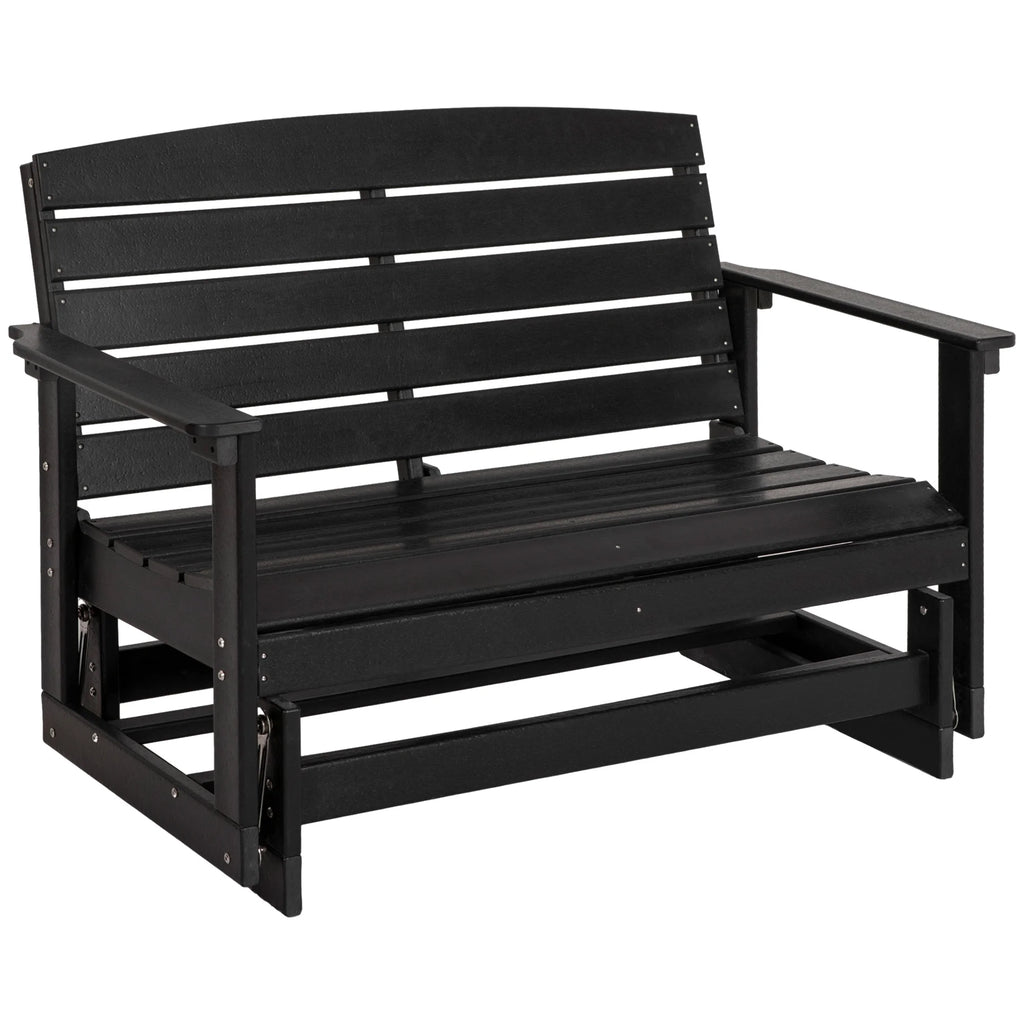 Black HDPE Double Patio Glider Bench U8409