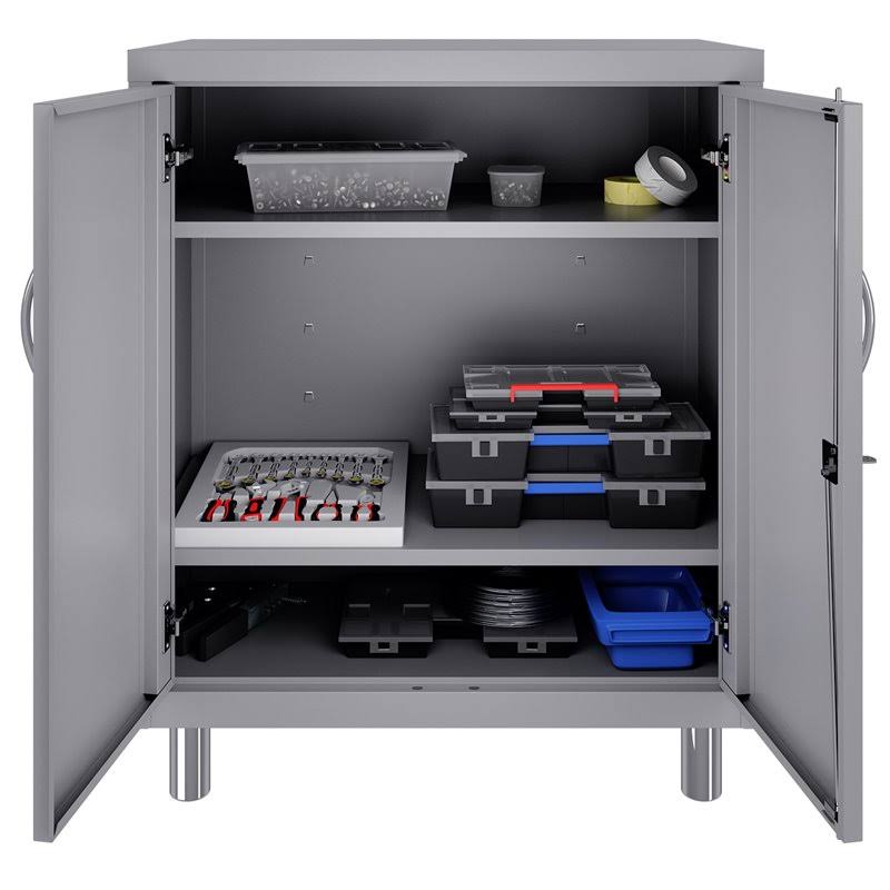 Storage Cabinet 3 Shelf 36x30x18 in Platinum F568