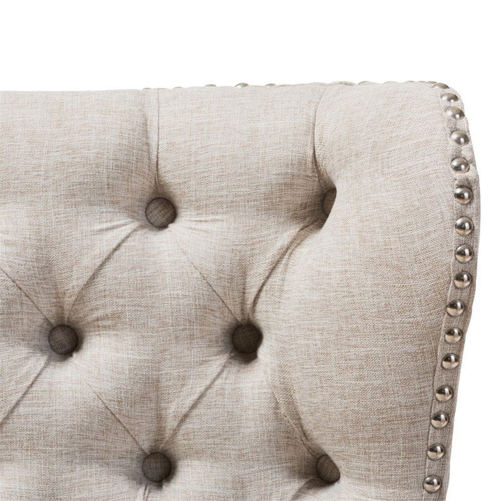 Mid-Century Upholstered 2-Seater Loveseat in Brown V281