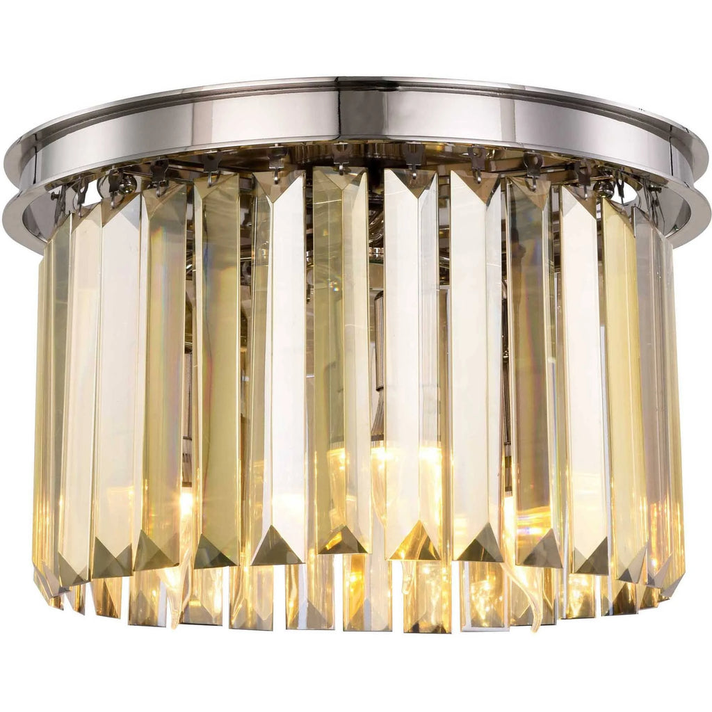 Polished Nickel Flush Mount Crystal Light Q8014