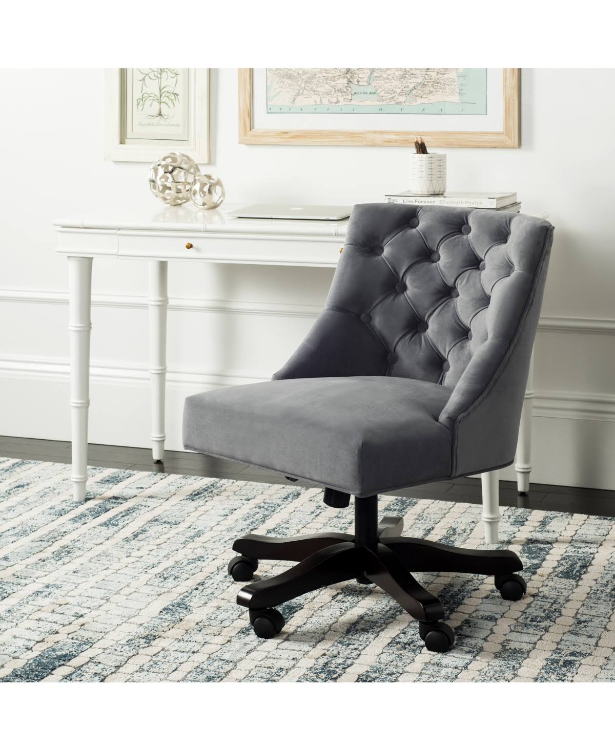 Swivel Tufted Desk Chair W61324