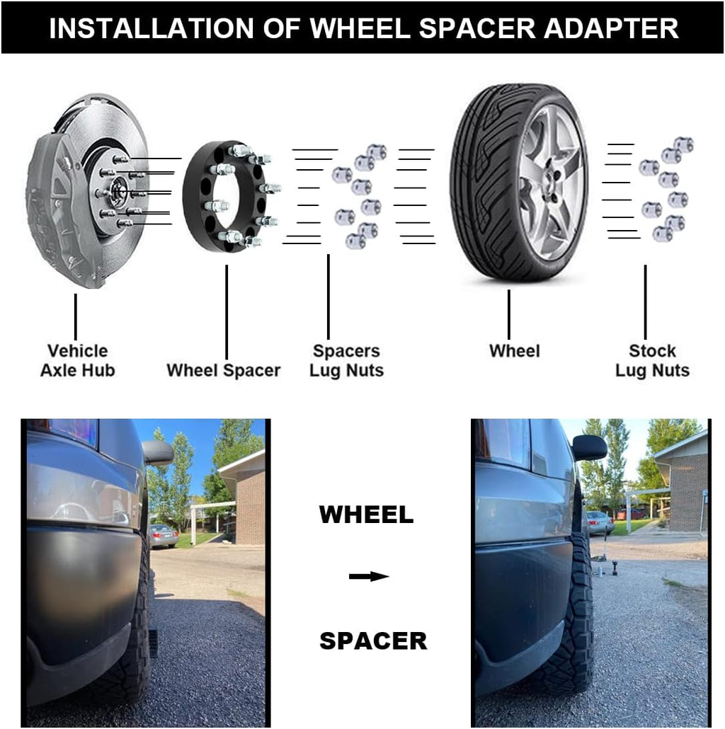 Black Forged 2 Inch Wheel Adapters Pack of 2 Q910