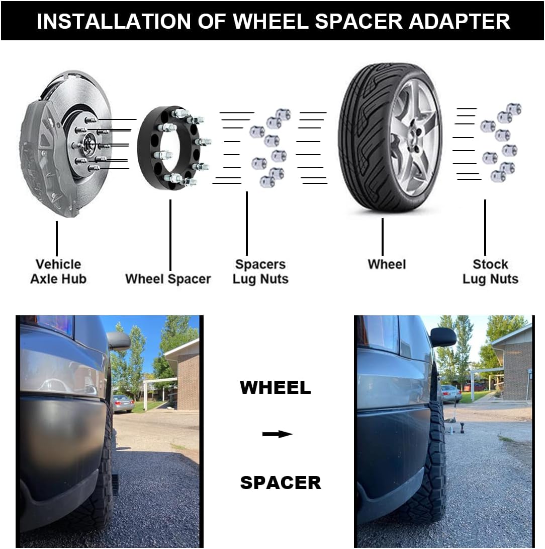 Black Forged 2 Inch Wheel Adapters Pack of 2 Q910