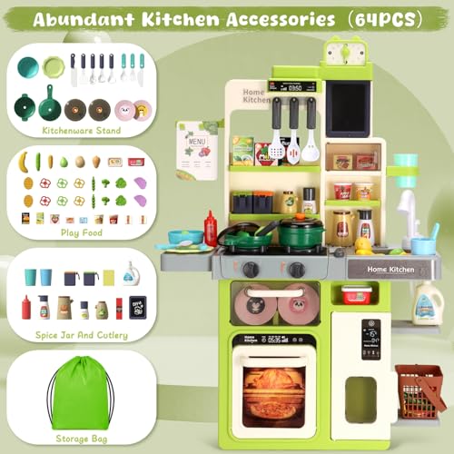 Green Kids Kitchen Playset with Sound and Light O77155