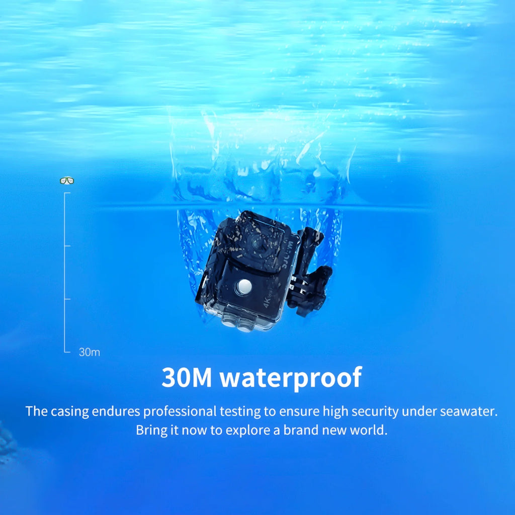 4K Sports Camera with 2-inch IPS Screen, 16MP, 170° Wide Angle, Waterproof Case W10015