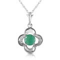 14k 18" White Gold Necklace with Emerald Bud F545245