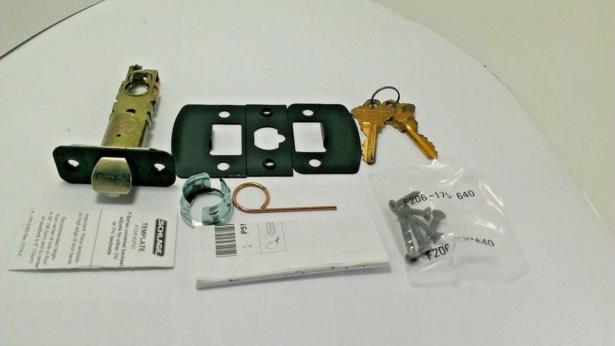 Champagne Camelot Rose Keyed Entry Lock with Latch and Strike, Aged Bronze Finish R518236