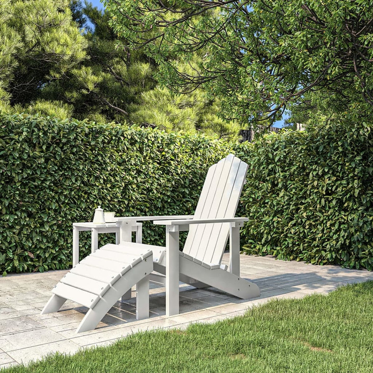 HDPE Outdoor Fire Pit Chair with Footstool H711213
