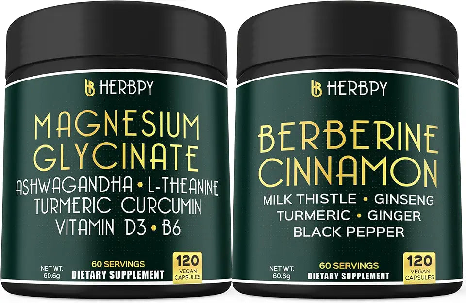6in1 Magnesium Glycinate & 7in1 Berberine HCl Supplement Q814