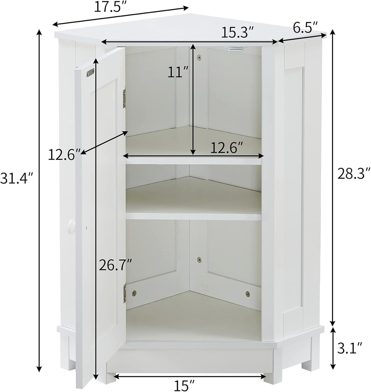 White Triangular Storage Cabinet X295