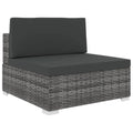 Gray Poly Rattan Sectional Middle Seat with Cushions F9756