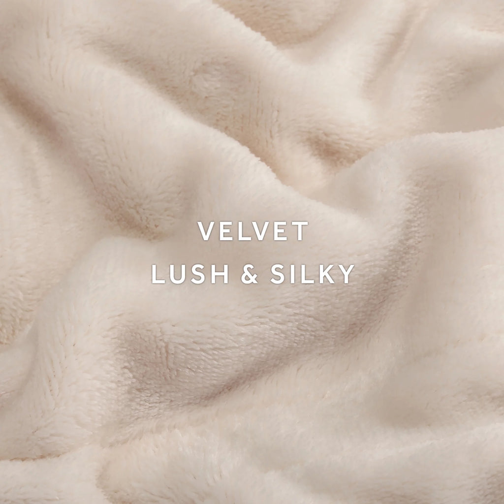 Cream Velvet Electric Heated Blanket Twin Size D3339