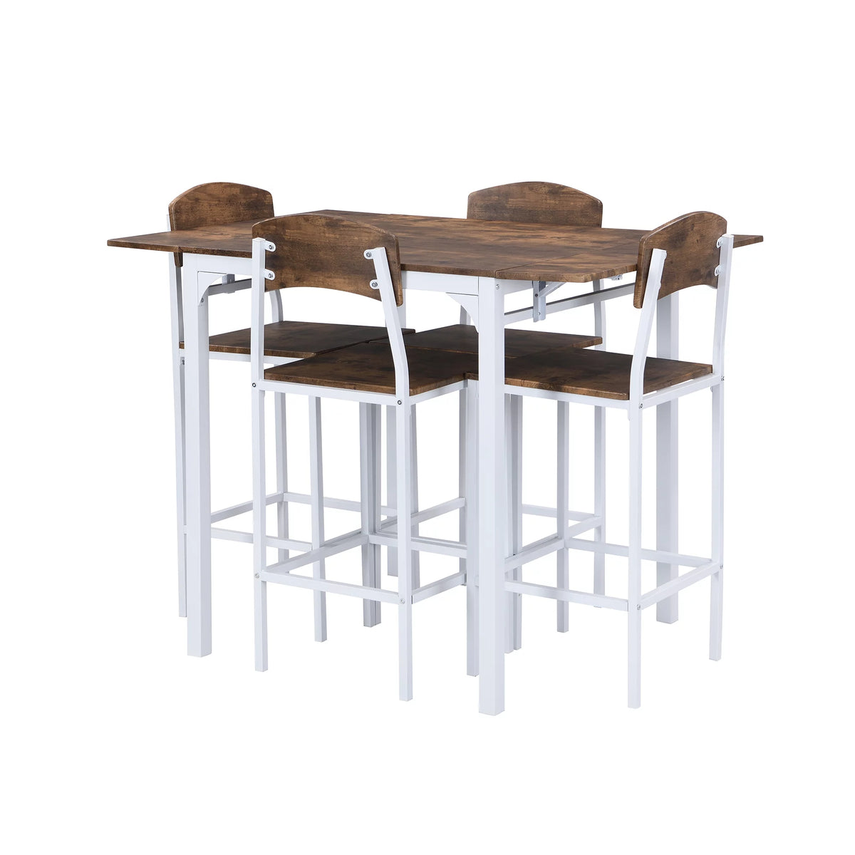 5 Piece Counter Height Dining Table Set with Drop Leaf and 4 Chairs C62720