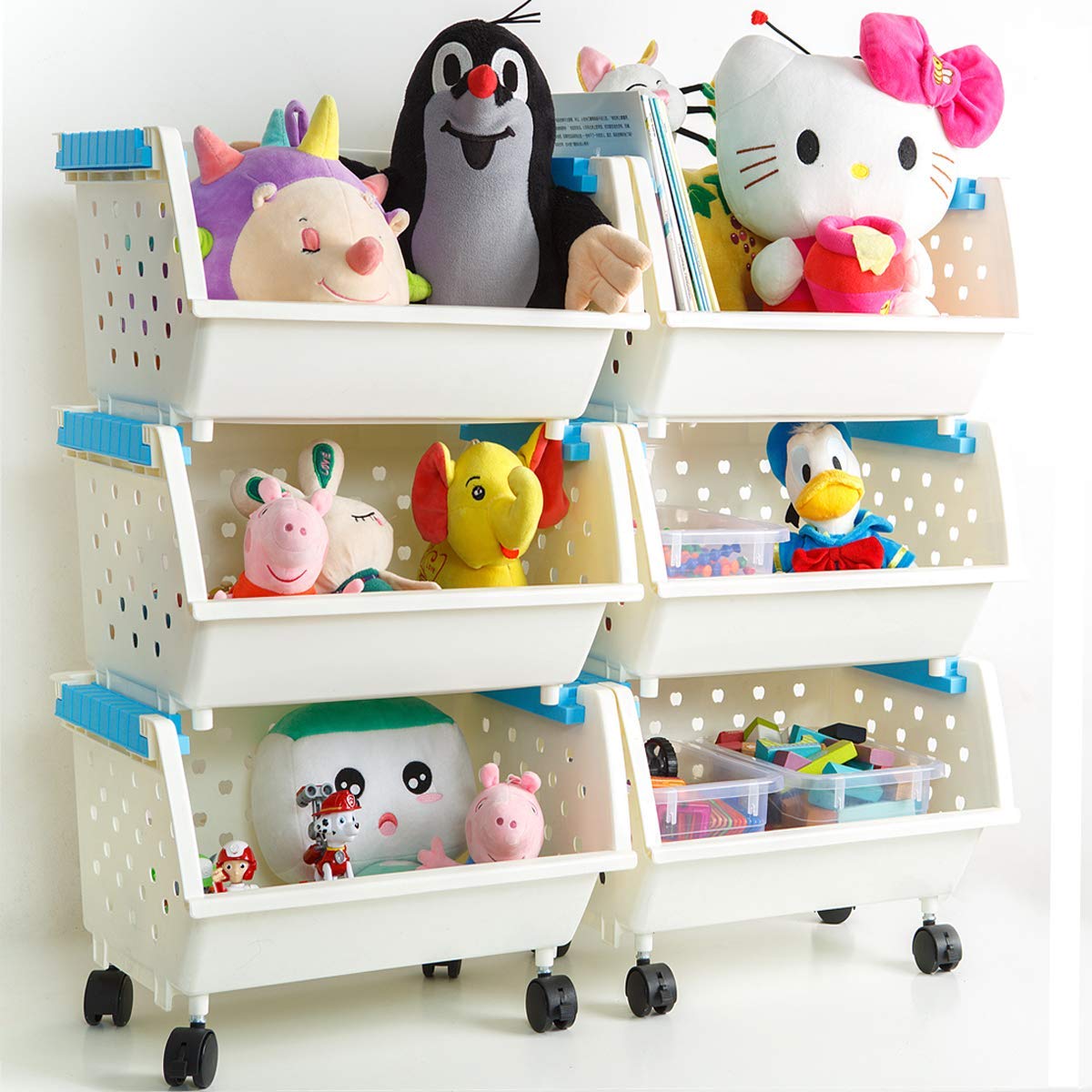 4 Baskets Kids' Toys Storage Organizer with Wheels W510