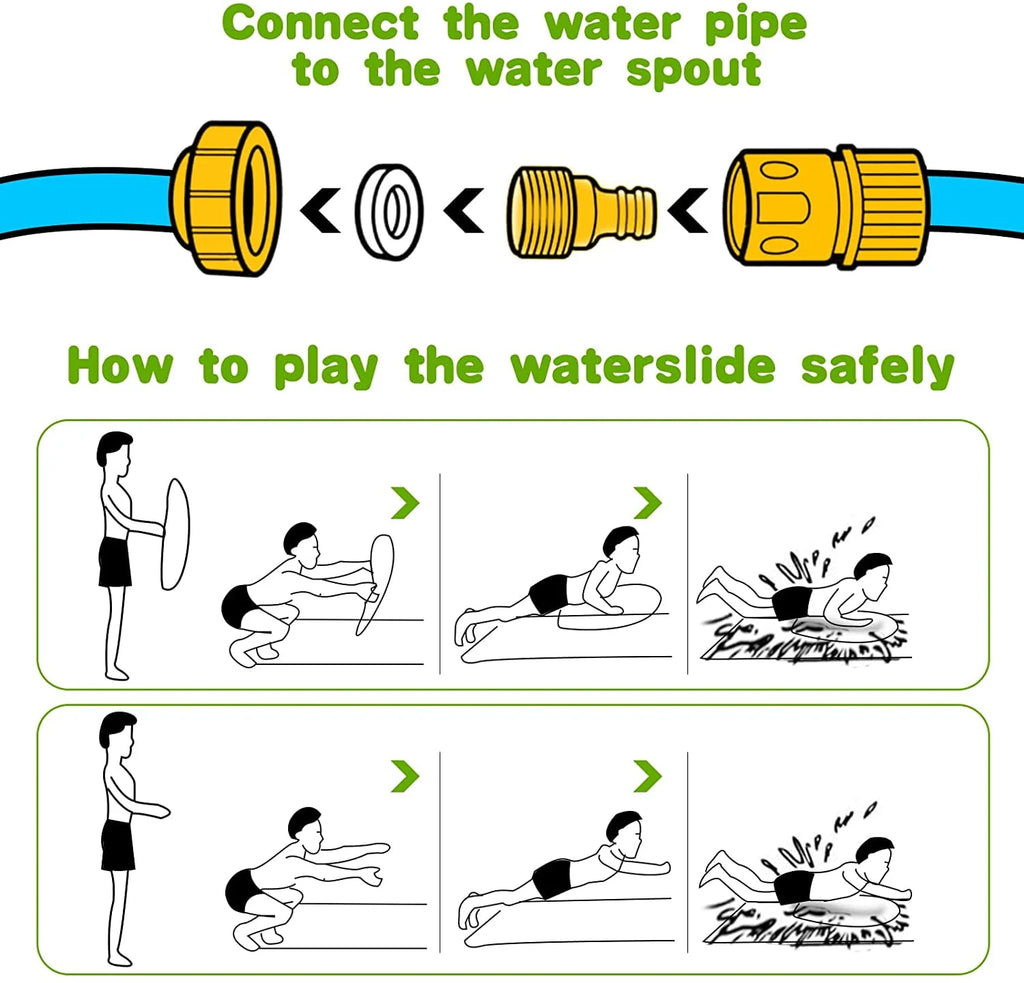 Inflatable Water Slide with Sprinkler and 2 Body Boards S605