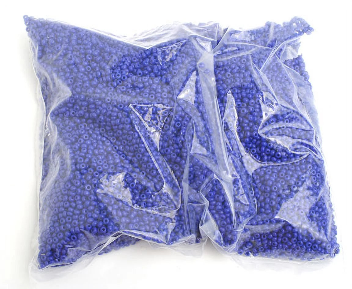 Czech Glass Seed Beads 8/0 Opaque Medium Royal Blue K335