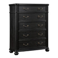 Black 5 Drawer Wood Dresser R5122
