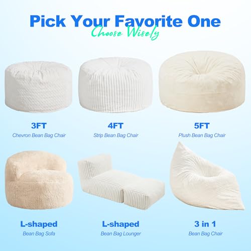 3 in 1 Convertible Bean Bag Chair with Machine Washable Cover P6910